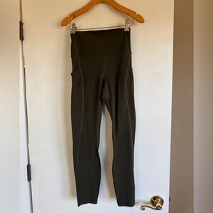 Women's Olive Green High-Waisted Pants